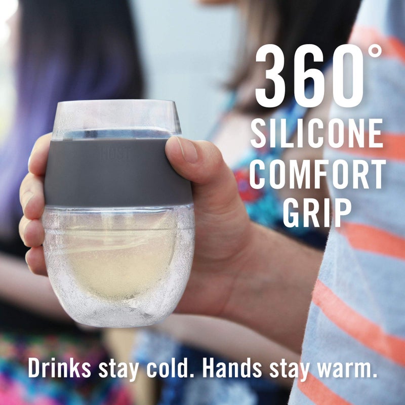 Host Wine Freeze Cooling Cups, Grey (Set of 2) - Image 4
